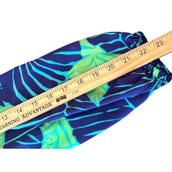 Lilly Pulitzer Silk Blouse XXS "Under the Palm Leaf" Print Long Sleeve Top EUC - Picture 9 of 11